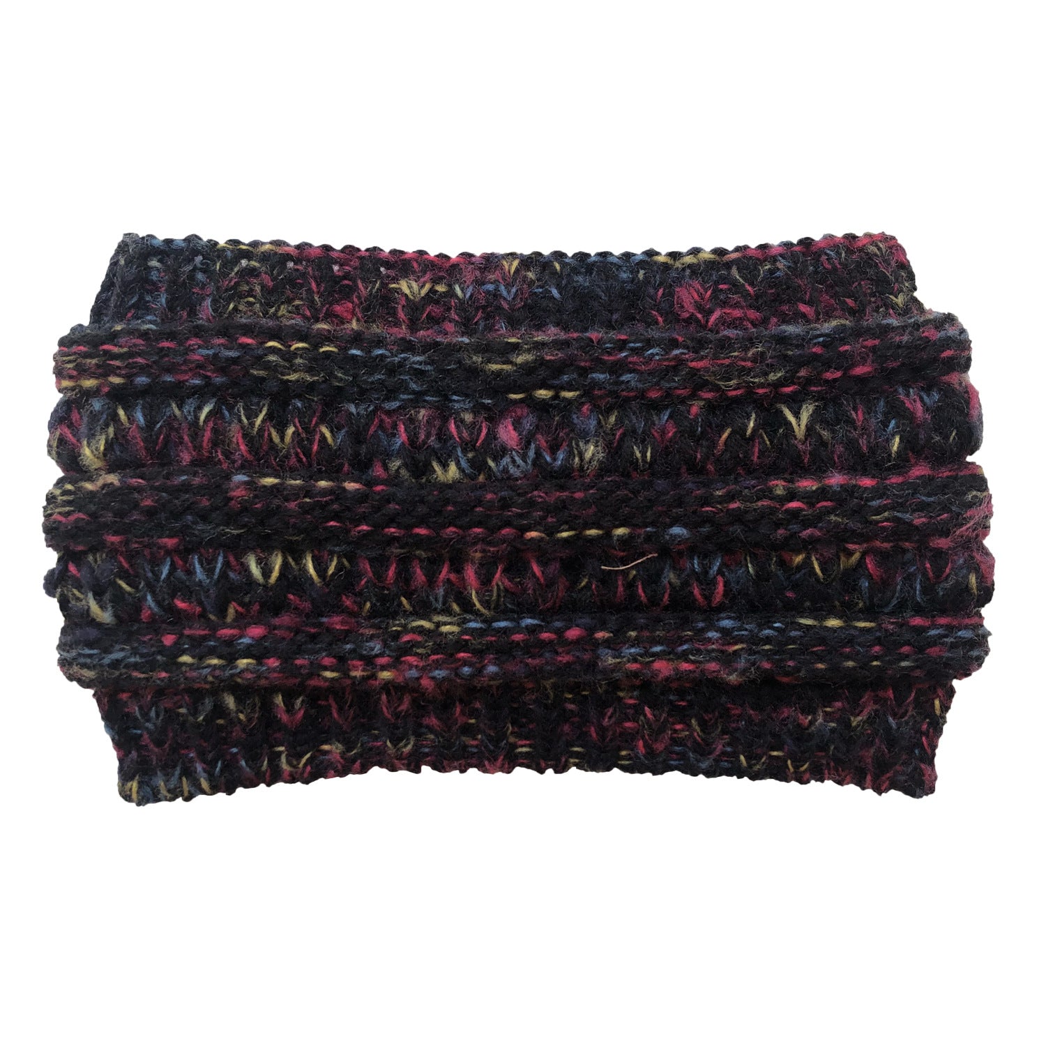 Wholesale 3pcs Plush wool knitted colorful ponytail headband pullover hat